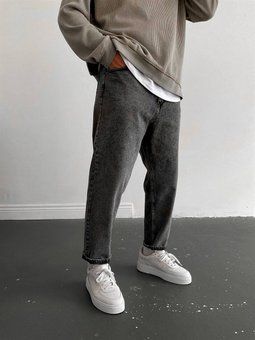 Чоловічі класичні люксові джинси МОМ темно-сірі фото — Beauty&Fashion