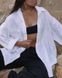 Літня вільна однотонна сорочка з льону жіноча білого кольору RG6220/ 1071 фото 2 — Beauty&Fashion