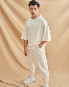 Мужской стильный и легкий летний костюм (футболка+штаны) (Белый) фото — Beauty&Fashion
