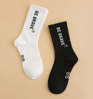 Стильные носки «Be brave» (Черный) фото — Beauty&Fashion
