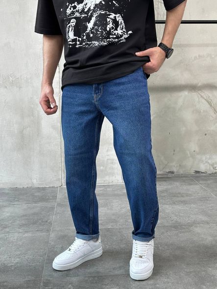 Однотонні джинси МОМ молодіжні стильні чоловічі чорного кольору фото — Beauty&Fashion