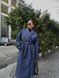 Однотонне довге стьобане пальто на утеплювачі силікон 100 щільності жіноче синього кольору S 42 фото 6 — Beauty&Fashion