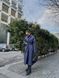 Однотонне довге стьобане пальто на утеплювачі силікон 100 щільності жіноче синього кольору S 42 фото 4 — Beauty&Fashion
