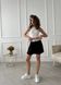 Стильные шорты делового образа женские черного цвета с белой полоской R4936/381 фото 4 — Beauty&Fashion