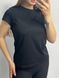 Жіноча однотонна подовжена оверсайз футболка (Чорний) 126/23.48 фото 4 — Beauty&Fashion
