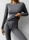Теплая однотонная женская термокофта серого цвета TE4 фото 3 — Beauty&Fashion