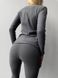 Тепла однотонна термокофта жіноча сірого кольору TE4 фото 4 — Beauty&Fashion