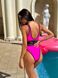 Сплошной однотонный купальник с черными вставками на талии женский розового цвета 2561 фото 15 — Beauty&Fashion