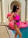 Суцільний купальник однотонний з чорними вставками на талії жіночий рожевого кольору 2561 фото 5 — Beauty&Fashion