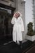 М'яка та тепла шубка з капюшоном на утеплювачі синтепух жіноча білого кольору F 48 фото 2 — Beauty&Fashion