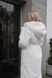 М'яка та тепла шубка з капюшоном на утеплювачі синтепух жіноча білого кольору F 48 фото 10 — Beauty&Fashion
