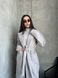 Кашемировое однотонное пальто на поясе женское серого цвета S839/838 фото 2 — Beauty&Fashion