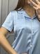 Женская однотонная шелковая пижама двойка (рубашка с коротким рукавом+шорты) (Голубой) 014/21.64 фото 8 — Beauty&Fashion