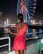 Однотонна міні сукня вечірня з вирізом жіноча малинового кольору G801/ 111 фото 3 — Beauty&Fashion