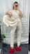 Женский комплект пижамы тройка из плюшевого велюра (Кремовый) 009/21 фото 1 — Beauty&Fashion