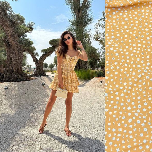Летнее цветочное мини платье женского желтого цвета фото — Beauty&Fashion