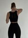 Удобный и стильный спортивный однотонный топ женский черного цвета FS1723 фото 4 — Beauty&Fashion