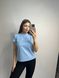 Женская удлиненная однотонная оверсайз футболка (Голубой) 126/23.54 фото 3 — Beauty&Fashion