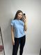 Женская удлиненная однотонная оверсайз футболка (Голубой) 126/23.54 фото 2 — Beauty&Fashion