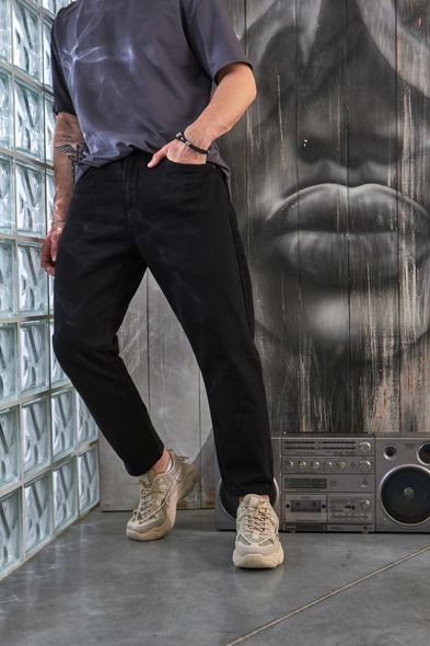 Однотонні стильні джинси чоловічі чорного кольору фото — Beauty&Fashion
