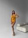 Суцільний купальник в рубчик однотонний з об'ємними воланчиками жіночий жовтого кольору 897 фото 5 — Beauty&Fashion