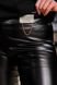 Теплі шкіряні однотонні лосини на велюрі батал жіночі чорного кольору G774/172 фото 3 — Beauty&Fashion