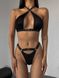 Однотонний стильний комплект спідньої білизни (бюстгальтер+трусики) жіночий чорного кольору SM2200 фото 3 — Beauty&Fashion