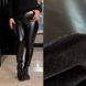 Теплі шкіряні однотонні лосини на велюрі батал жіночі чорного кольору G774/172 фото 4 — Beauty&Fashion