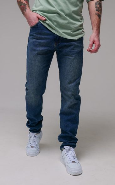 Чоловічі класичні та однотонні джинси (Синій) фото — Beauty&Fashion