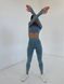 Однотонный фитнес костюм лосины пуш ап+топ женский голубого цвета FS1714 фото 6 — Beauty&Fashion
