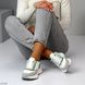 Жіночі стильні замшево шкіряні кросівки "Style" (Білий/Сірий/Зелений) 16706 фото 2 — Beauty&Fashion