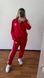 Стильний спортивний однотонний спортивний костюм (кофта+штани) жіночий червоного кольору S2029/869 фото 2 — Beauty&Fashion