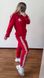 Стильний спортивний однотонний спортивний костюм (кофта+штани) жіночий червоного кольору S2029/869 фото 3 — Beauty&Fashion