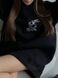 Подовжений однотонний флісовий худі жіночий чорного кольору bb 014 фото 3 — Beauty&Fashion