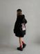 Подовжений однотонний флісовий худі жіночий чорного кольору bb 014 фото 1 — Beauty&Fashion