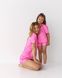 Женская нежная и легкая полосатая сатиновая ночная пижама рубашка+шорты рожевый 052/21 фото 8 — Beauty&Fashion