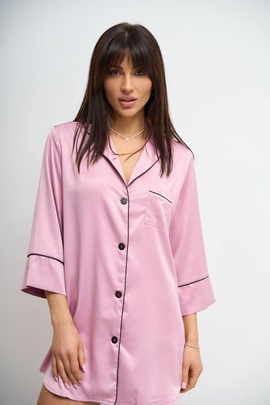 Женская невероятная удлиненная ночная рубашка для сна (Темно-розовый) фото — Beauty&Fashion