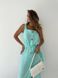 Літня муслинова подовження сукня однотонна жіноча бірюзового кольору S1513/247 фото 6 — Beauty&Fashion