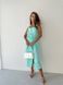 Летнее муслиновое удлинение однотонное женское платье бирюзового цвета S1513/247 фото 2 — Beauty&Fashion