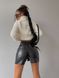 Жіночі стильні шорти-спідниця з екошкіри на флісі (Чорний) ab 206 фото 6 — Beauty&Fashion