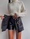 Стильные женские шорты-юбка с экокожи на флисе (Черный) ab 206 фото 4 — Beauty&Fashion