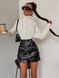 Жіночі стильні шорти-спідниця з екошкіри на флісі (Чорний) ab 206 фото 1 — Beauty&Fashion