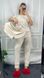 Мягкий женский комплект пижамы тройки из плюшевого велюра (Кремовый) 009/21.42 фото 1 — Beauty&Fashion