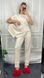 Мягкий женский комплект пижамы тройки из плюшевого велюра (Кремовый) 009/21.42 фото 2 — Beauty&Fashion