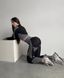 Спортивний фітнес костюм трійка рашгард+лосини жіночий сірого кольору IM фото 6 — Beauty&Fashion