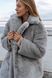 Шуба на зимнем утеплителе из экомеха под кролик женская серого цвета F 46 фото 6 — Beauty&Fashion