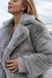 Шуба на зимовому утеплювачі з екохутра під кролик жіноча сірого кольору F 46 фото 7 — Beauty&Fashion