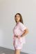 Жіноча смугаста сатинова піжама двійка (сорочка+шорти) (Рожевий) 052/21.6 фото 3 — Beauty&Fashion