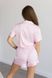 Женская полосатая сатиновая пижама двойка (рубашка+шорты) (Розовый) 052/21.6 фото 9 — Beauty&Fashion