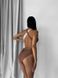 Яскравий суцільний купальник з вирізами жіночий мокко кольору 2768 фото 7 — Beauty&Fashion